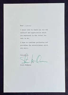 Steve McQueen Printed Pre-Signed Autograph Fan Letter - The Magnificent Seven • $199.99