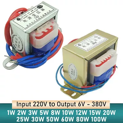 Power Transformer 1W-100W 220V To 6/9/12/15-110/220/380V Output AC Single/Dual • $6.39