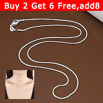 925 2mm Silver Snake Chain Necklace Lobster Clasp All Inch Sizes Uk Sale Uk • £3.04