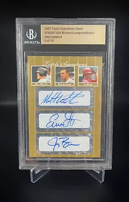 2007 Triple Signatures Gold Wieters/Longoria/Bruce Auto BGS Uncirculated /10 • $97.99