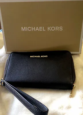 Michael Kors New-dark Brown Multifunctional Ph Case Wristlet Zip Around W/strap • $54.95