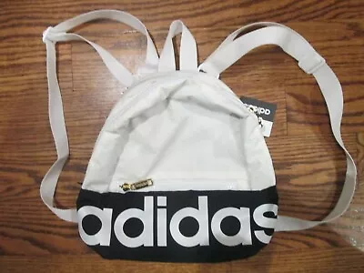 NWT Adidas Linear Mini Backpack White With Black &Gold Zippers • $42.72