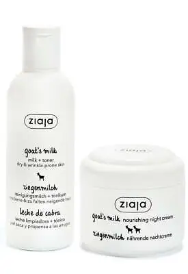 Ziaja Goat's Milk Night Cream 50Ml + Ziaja Goat's Milk Toner-Milk 200Ml OFFICIAL • £12.59