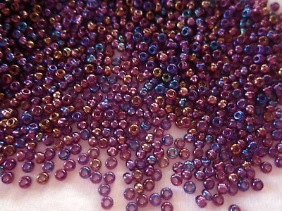 50g Seed Beads Czech Glass 3mm Dk Amethyst AB Approx 1600 Pc #3524-25 Aus Seller • $6.90