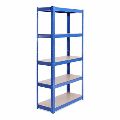 G-Rack Shelving 2 X Blue Metal 5 Tier Deep Garage   Racking Storage 150x75x30 Cm • £40