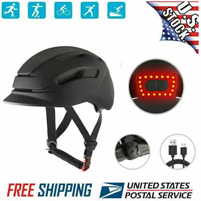 LED Bicycle Helmet With Tail Light Road Bike Helmets Cycling Adults Sport L • $16.06