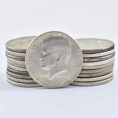 1964 Kennedy Half Dollar $10 Face 90% Silver Roll 20 Coin Bulk Lot Collection • $232.50