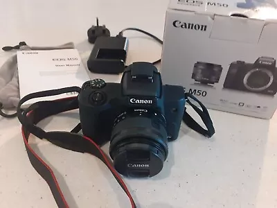 Canon EOS M50 Mark II Mirrorless Camera With Zoom Lens EF M15 - 45mm F3.5-6.3 • £399