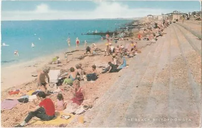 The Beach Milford On Sea Hampshire Postcard Salmon Series Camera Colour 1970 • £1.99