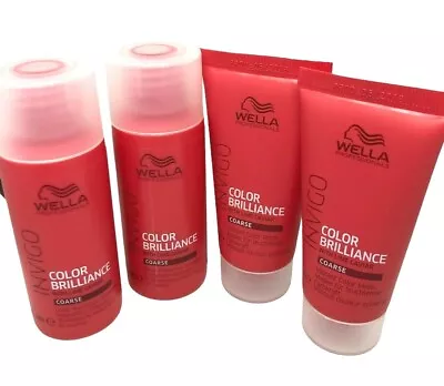 £12.92 • Buy WELLA INVIGO Brilliance Shampoo (2x50ml) Mask (2x30ml)~Coarse Hair Travel Sizes