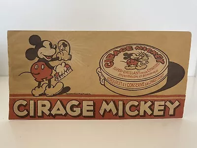 VTG 1930s CIRAGE MICKEY MOUSE Shoe Shine French Co. Disney Advertising Paper Hat • $49.99