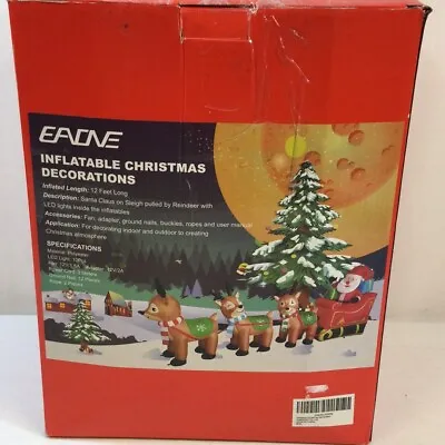 EAONE Multicolor Christmas Inflatable Outdoor Giant Blow Up Yard Decorations 12' • $69.99