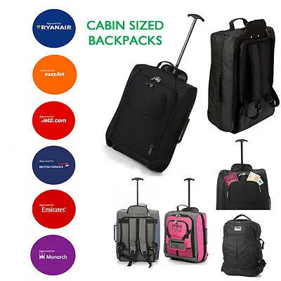 £22.99 • Buy Hand Luggage Backpacks Bags Trolley Wheeled Cabin Baggage Ryanair Easyjet