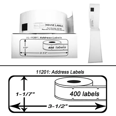 $23.99 • Buy Non-OEM Fits BROTHER DK-1201 Labels (1-1/7  X 3-1/2 ) - (6) Rolls Of 400