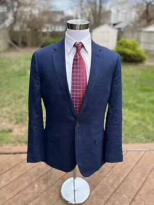 J Crew Ludlow Linen Suit NAVY 42L 39Wx33 Flat Front 2-Btn Dual Vent • $229.99