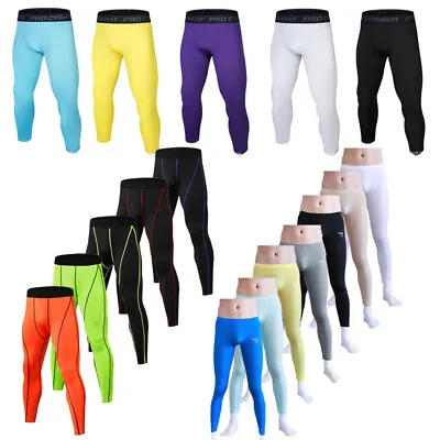 Mens Compression Pants Base Layer Sports Workout Running Tight Gym Leggings • $11.55