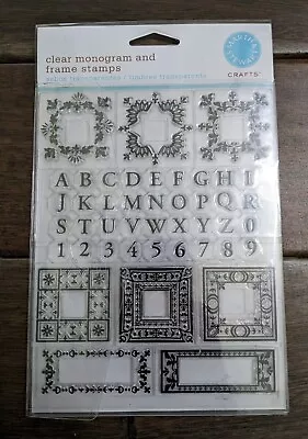 New Martha Stewart CLEAR MONOGRAM And FRAME Stamps Alphabet Initial Diy Card • $11.99