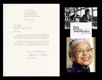 ROSA PARKS Autographed Inscribed Signed Letter Civil Rights NAACP JSA/LOA • $25000