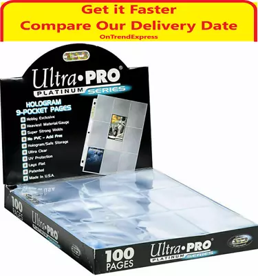 $7.75 • Buy 10 X ULTRA PRO PLATINUM TRADING CARD 9 POCKET SLEEVES PAGES MTG YUGIOH POKEMON