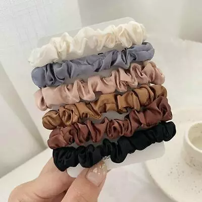 6PCS Elastic Hair Bands Silk Satin Scrunchie Hair Ties Ponytail Holder Ropes • $2.76