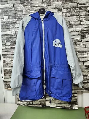 Dallas Cowboys Jacket Men's XLarge Blue NFL PolyVinyl Rain Coat VTG • $40