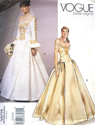 £19.42 • Buy Vogue 2775 Wedding Dress Pattern, Uncut, Sizes 6-8-10 Medieval Bridal Gown