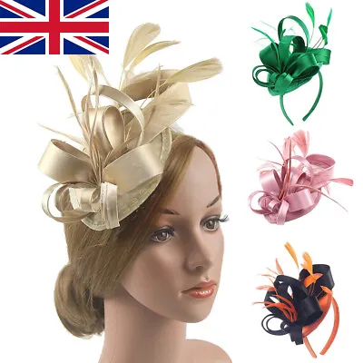 Bridal Women Hair Clip Headband Mini Top Hat Wedding Fascinator Royal Ascot Race • £8.58