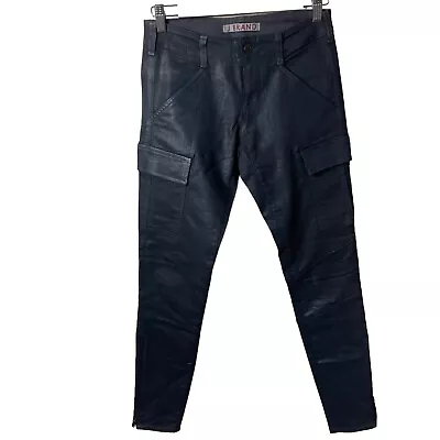 J BRAND Houlihan Cargo Grey Stealth Wax Coated Pocket Skinny Jeans 26 • $50.98