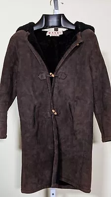 Marni Hooded Shearling Lamb Leather Coat Jacket Italy • $379.99