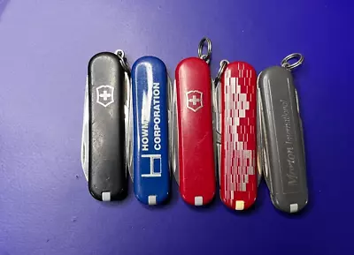 Lot Of 5 Victorinox Classic Sd Swiss Army Knives - Multi Colors And Logos • $25