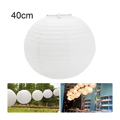 40cm White Paper Lampshade Ceiling Light Pendant Lamp Shade Ball Lantern Decor • £4.99