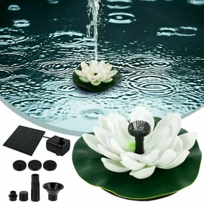 Eco Friendly Solar Power Water Pump For Garden Pond Fountain With Lotus Design • £21.98