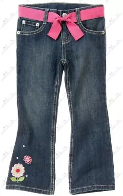 Gymboree Girls Sz 12  Equestrian Club  Floral Ribbon Cuff Denim Jeans NWT • $18
