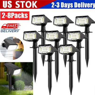 2-8PKS Solar 50LED Flood Lamp Spotlights Outdoor Garden Wall Landscape Lights • $16.99