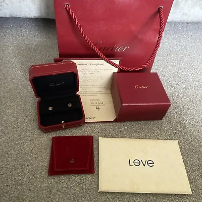 - Cartier LOVE Stud Earrings 18ct Rose Gold Complete With Certificate • £1000
