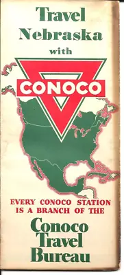 Nebraska Vintage 1936 Conoco Oil Co. Road Map • $2.50