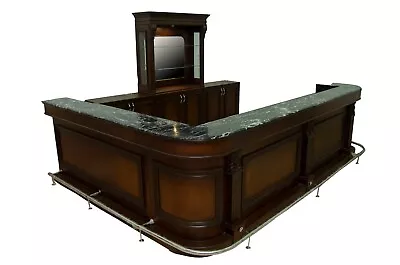 L-Shape Wooden Bar With Black Marble Top – Bar WNL125 • $15902