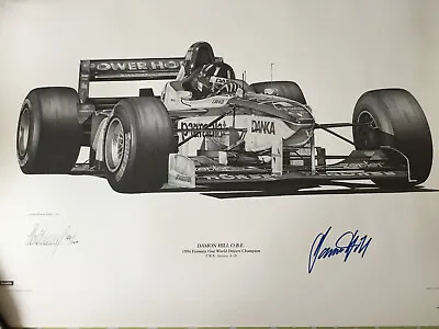 Damon Hill Signed Print By Alan Stammers.  Arrows A 18 • £250