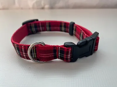 Puppy Small Dog Hand Crafted  Collar In Tartan Design  • £5.95