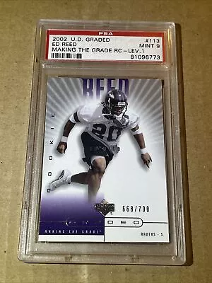 2002 Upper Deck Graded - Making The Grade #113 Ed Reed Rookie RC /700 PSA 9 Mint • $34.99