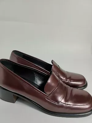 Vera Gomma Dark Burgundy Sheen Patent Leather 2  Pump Shoes Made In Italy 40(9M) • $39.95