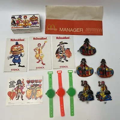 1970’s McDonald’s Vintage Lot Of Stencils Watches Valentines Card Cookie Box • $100