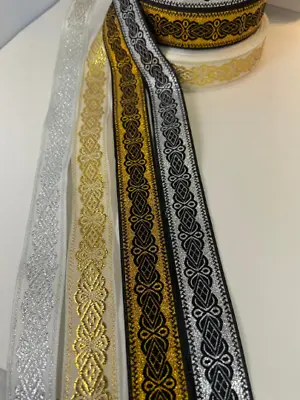 Medieval Fabric Trim Woven Jacquard Trim 1 Inch Wide Sold By The Yard. • $9.50