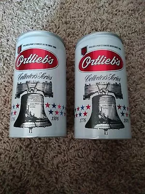 2 VINTAGE Ortlieb's Pull Tab ALUMINUM EMPTY Beer Cans 1976 COLLECTOR'S SERIES • $7.99