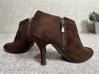XAPPEAL SZ 9 Cassidy Women’s Brown Faux Suede High Heels Ankle Boots Side Zip • $16.49