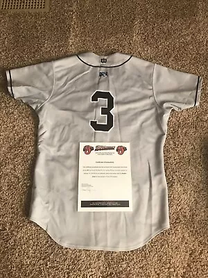 2016 Austin Dean Jacksonville Jumbo Shrimp GU Road Minor League Jersey #3  COA • $74.99