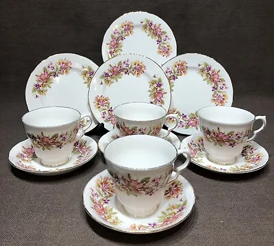 Colclough Bone China “Wayside” 4 X Trios Cup Saucer & Plate • £15