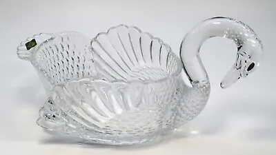 Shannon Designs Of Ireland Crystal Swan Centerpiece Bowl * Large * Ships Free! • $32.50