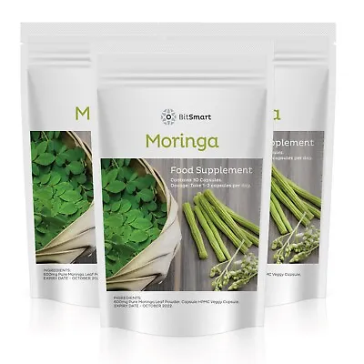 Organic Moringa 6000mg - 60 Capsules Rich In Vitamin C Superfood - Vegan UK • £8.99