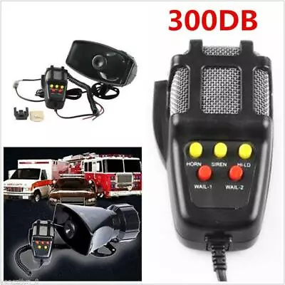 Car Truck Electric Air Horn Siren Speaker 5 Sound Tone Super Loud 300DB With Mic • $21.70